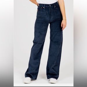 Levi’s Corduroy Ribcage Wide Leg Jeans in Navy